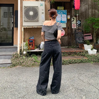 Asymmetrical Off-Shoulder T-Shirt