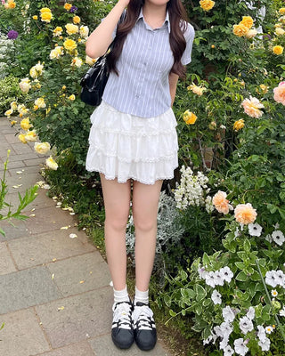 Pinstripe Cropped Shirt