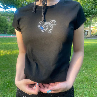 Cubic Ribbon Short-Sleeved T-Shirt