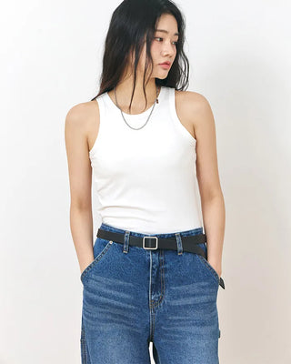 [5th Re-release] (ORIGINAL) Holeless Leather Belt (black)