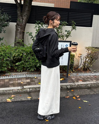 Ribbed long skirt