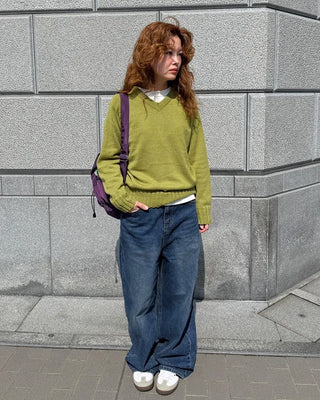 Washed Loose Fit Denim Pants