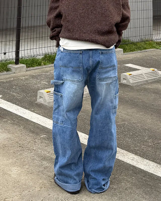 Double knee carpenter denim pants