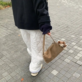 Suede tote bag