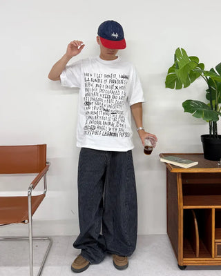 All-lettering short-sleeved T-shirt