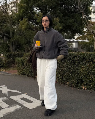 High-neck fleece jumper