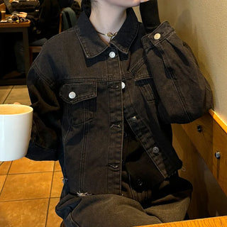 Cropped denim jacket
