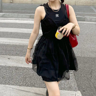 Chiffon layered mini dress