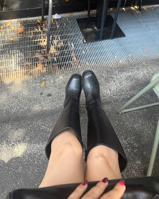 Leather long boots