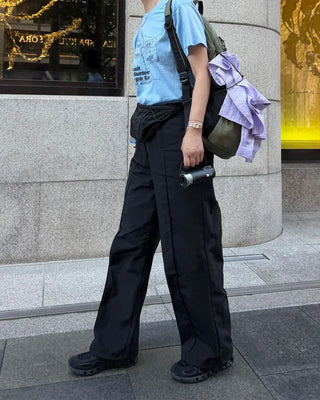 [1st Re-release] (ORIGINAL) Nylon Pintuck Wide Pants (black)