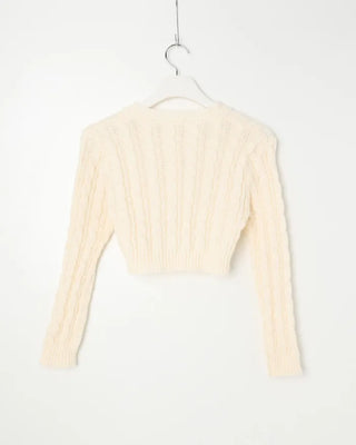 Crop Cable Knit Cardigan