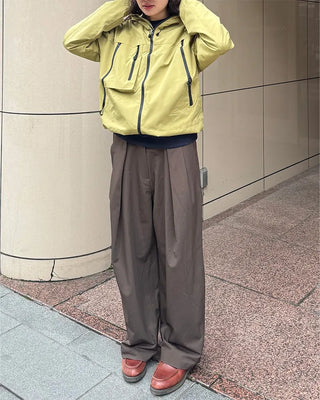 (Unisex) Wrap-design wide-leg slacks