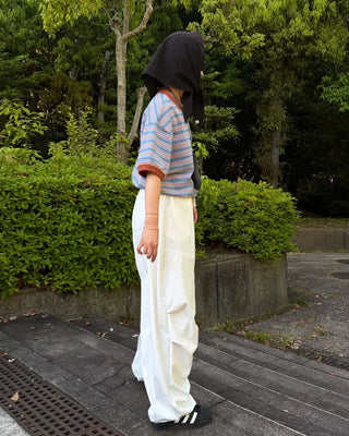Colored striped short-sleeved T-shirt
