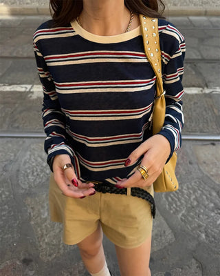 Striped oversized long t-shirt