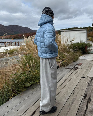 Curved wide sweatpants