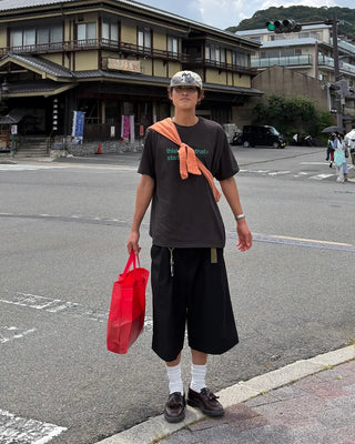 Double-pleated Bermuda shorts