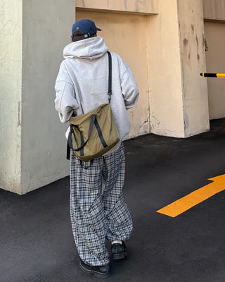 Checked Easy Wide Pants