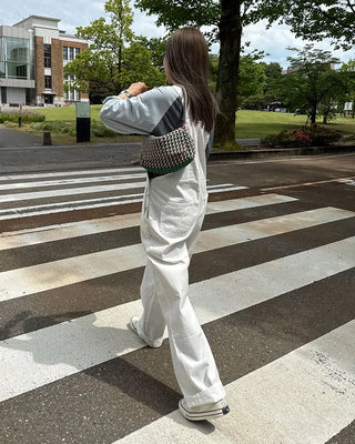 Cotton wide overalls
