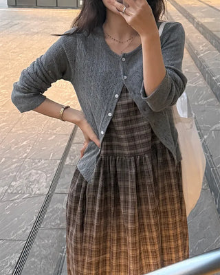 Crew neck cardigan