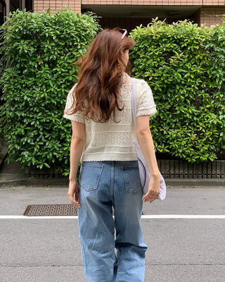 Washed wide-leg denim