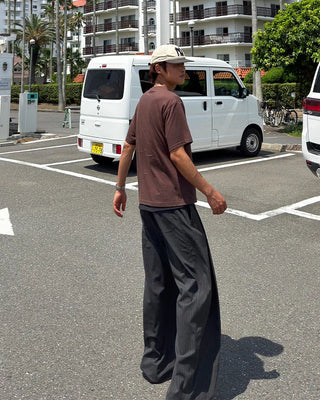 Pinstripe two-pleat slacks