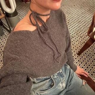 Choker One-Shoulder Knit