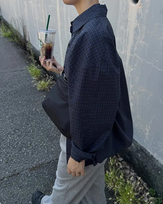 Checked long-sleeved shirt