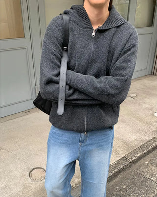 (Unisex) Zippered Hoodie Cardigan