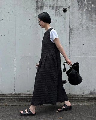 Embossed long dress