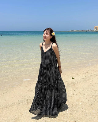[BEST 50] Sheer Dot Long Dress