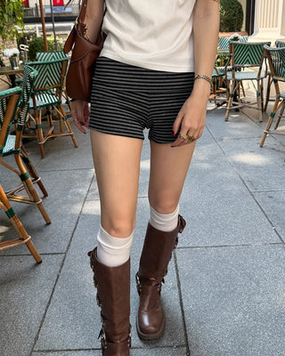 Striped micro shorts