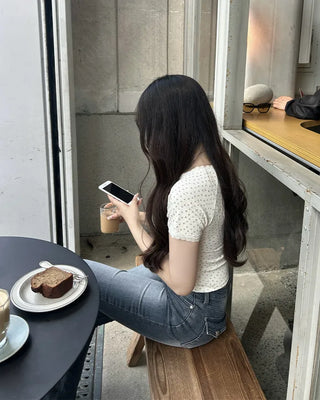 Slim bootcut denim pants