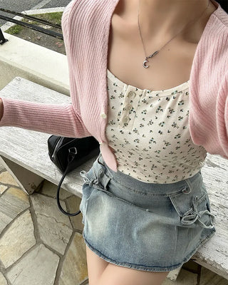 Flower button camisole