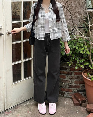 Checked cropped shirt