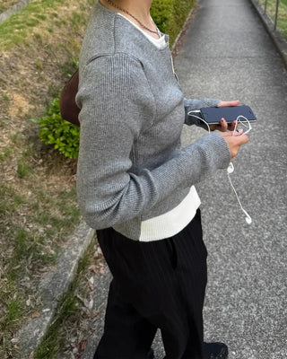 Layered-style cardigan