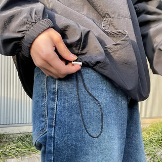 Unisex basic denim wide-leg pants