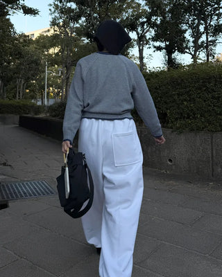2-Way Wide Waist Elastic Pants