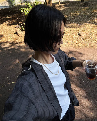 Checked hoodie shirt