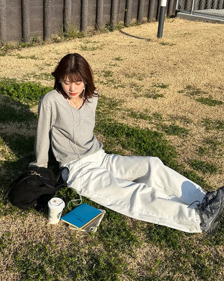 Cotton wide-leg pants