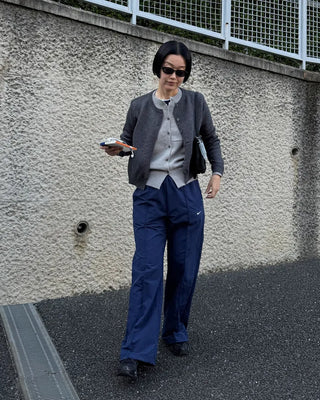 Double-breasted round cardigan