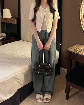 Tweed short-sleeved jacket