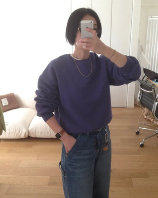 Fleece-lined colored sweatshirt
