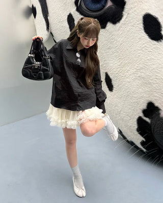 (ORIGINAL) Basic Pintuck Shirring Shirt