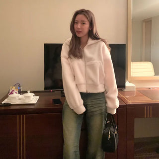 Boucle High Neck Cropped Jumper