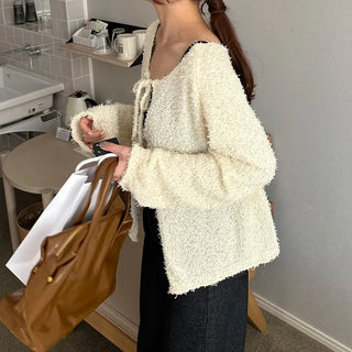 Boucle Double Ribbon Cardigan