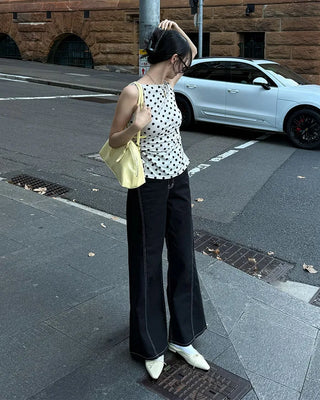 Polka Dot Round Neck Sleeveless