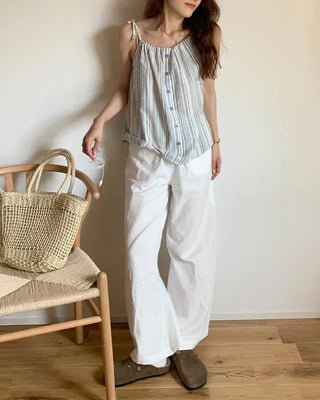 Pocket Banding Wide Pants