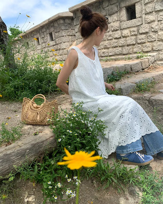 Perforated lace dress