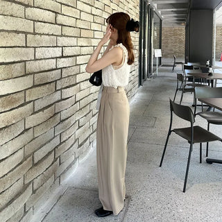 Pintuck wide slacks