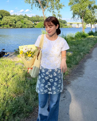 Sheer layered floral dress